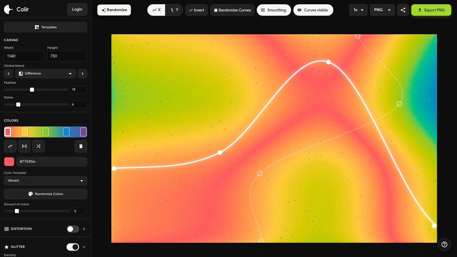 Colir curve-based gradient editor
