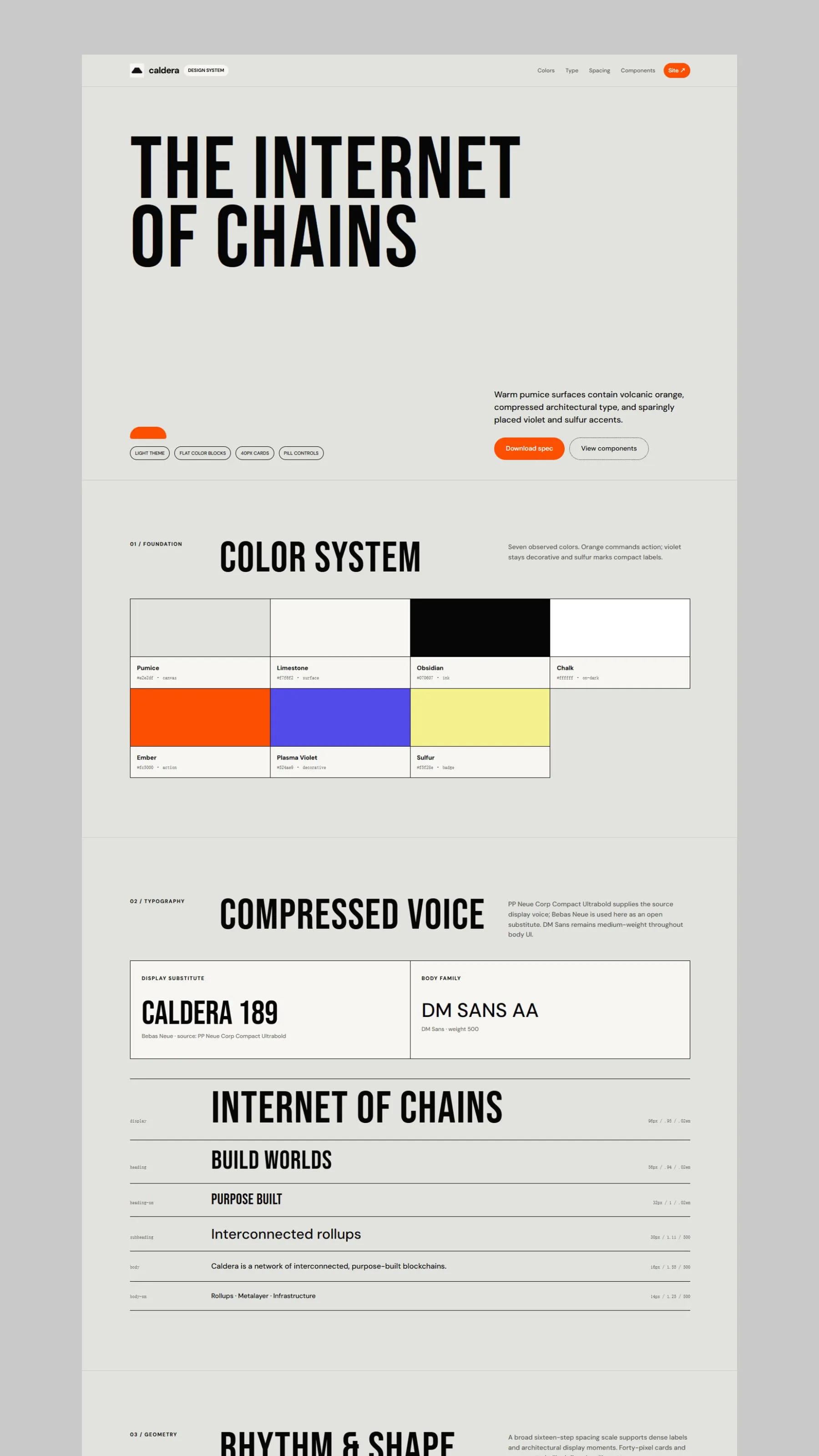 Caldera brand reference preview
