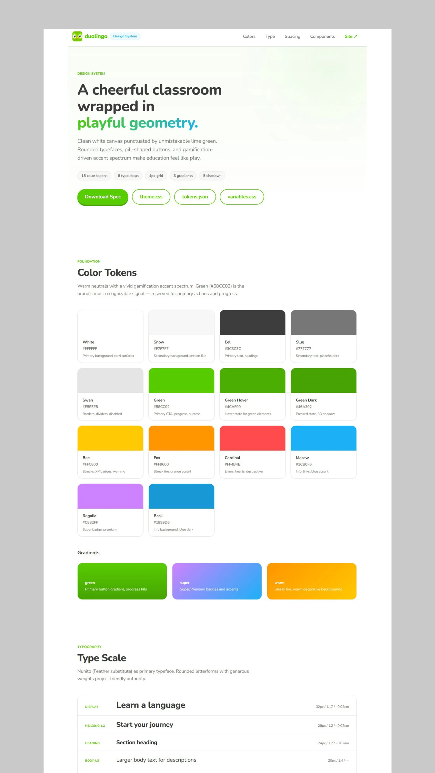 Duolingo brand reference preview