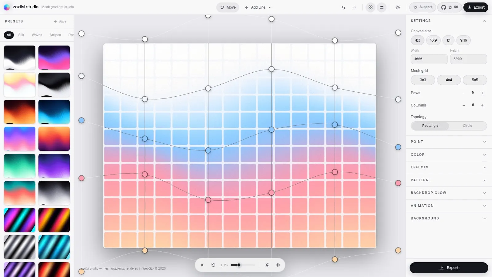 zoxilsi studio mesh gradient editor
